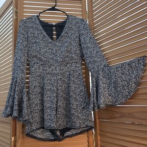 Floral Bell Sleeve Blouse